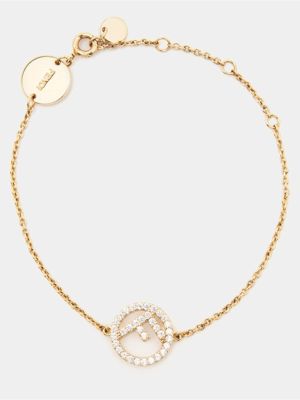 FENDI F is Fendi Gold-Tone Logo Bracelet
